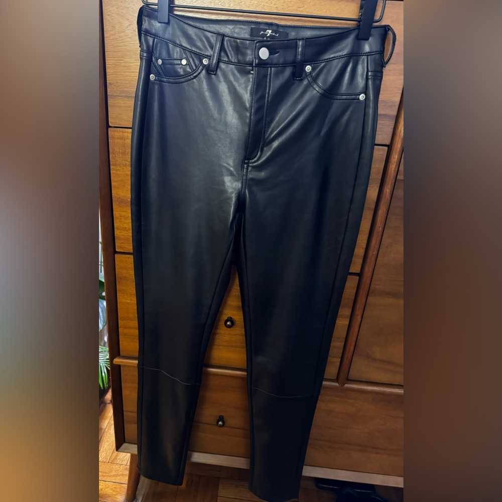 Preloved faux leather 7 for All Mankind pants. Size Small